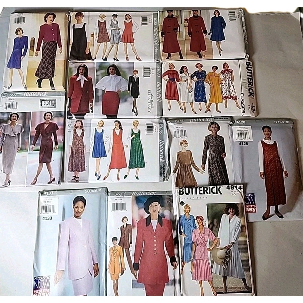 VTG Lot 12 Uncut Women's Butterick Sewing Patterns Fast&Easy See&Sew Dress/Suits